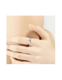 Fashion Silver Color Diamond Decorated Opening Design Alloy Korean Rings