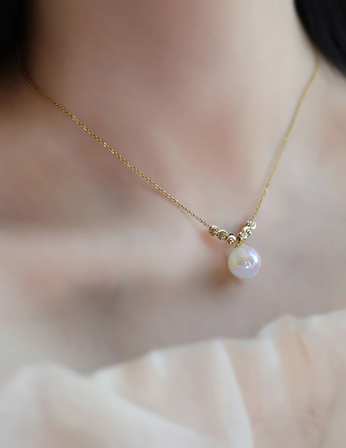 Stainless Steel Ball Chain Mermaid Pearl Necklace