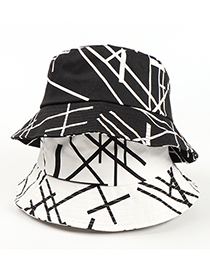Sombrero De Pescador Con Estampado De Líneas De Letras