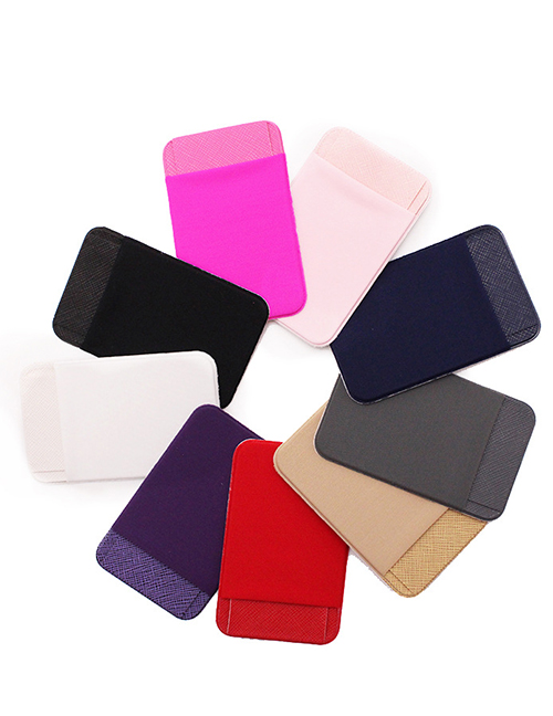 Anti-lost Leather Cover Phone Sticker Card Holder