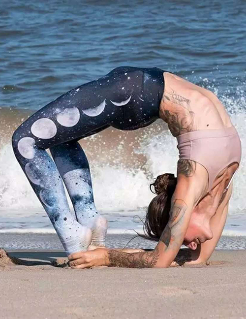 Pantalones De Yoga Con Estampado Degradado Estrellado