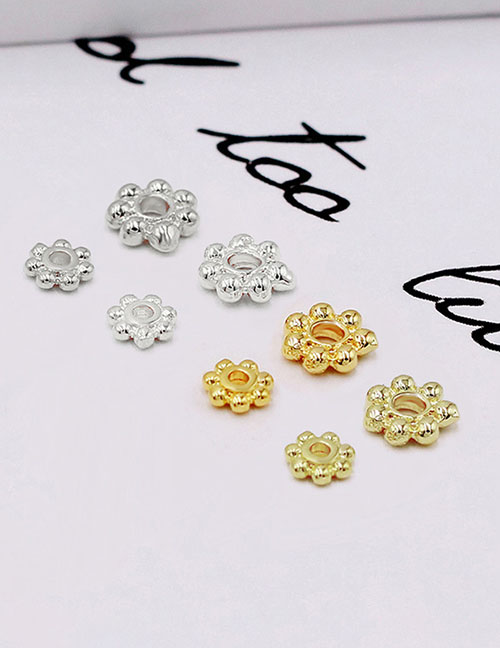 Fashion Thick Silver Copper-plated Real Gold Snowflake Spacer 5mm (10 Batches) Copper Gold Plated Flower Spacer Diy Ornament Accessories