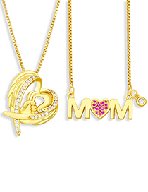 Collar Love Letter Mom Chapado En Oro