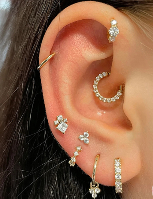 Piercing Ear Cuff Redondo Metal Diamante (único)