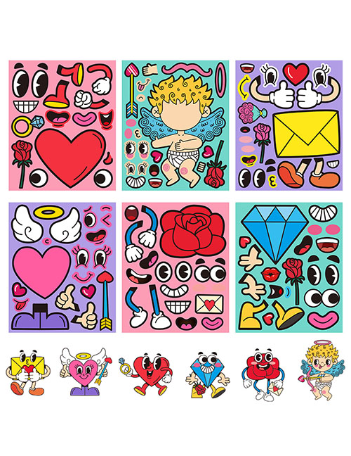 Pegatinas De Emoticonos Diy De Corazón De Dibujos Animados Para Niños