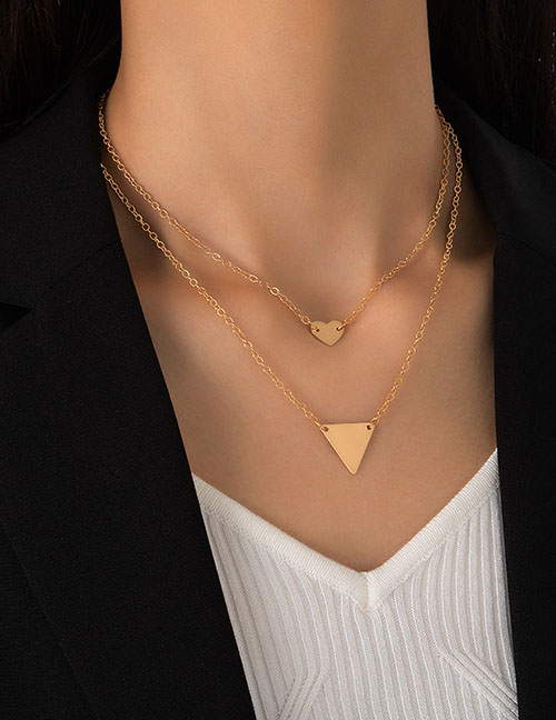 Collar De Doble Llay De La Aleación Del Triángulo Geométrico Del Triángulo