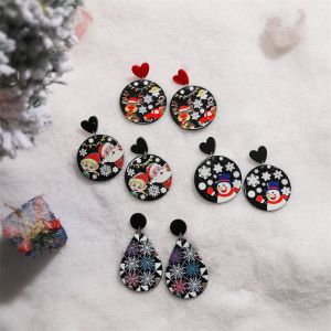Acrylic Christmas Print Earrings