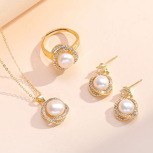 Collar De Perlas De Diamantes De Acero Titanio