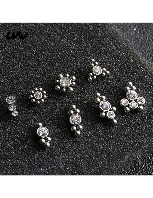 Aretes Perforantes De Metal Con Punto De Diamante (individual)