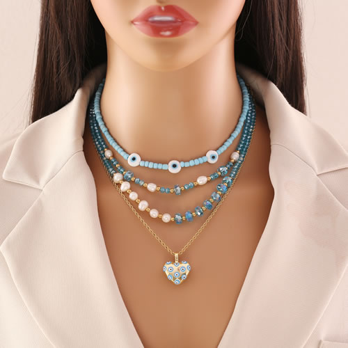 Collar De Perlas Con Cuentas De Cristal