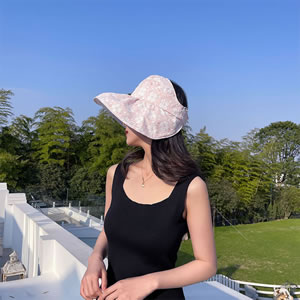 Sombrero Vacío De Protección Solar Floral De Poliéster