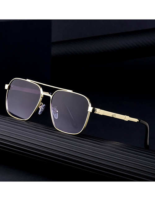 Quadratische Sonnenbrille Mit Doppelsteg Aus Metall