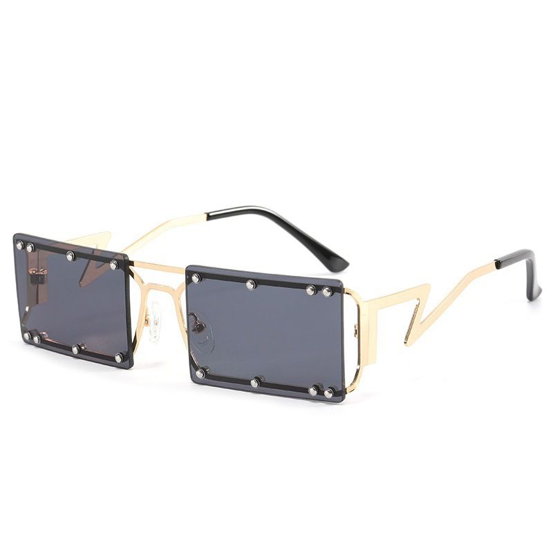 Metal Small Frame Hollow Square Sunglasses