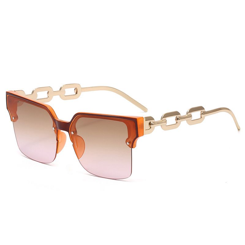 Metal Chain Square Sunglasses