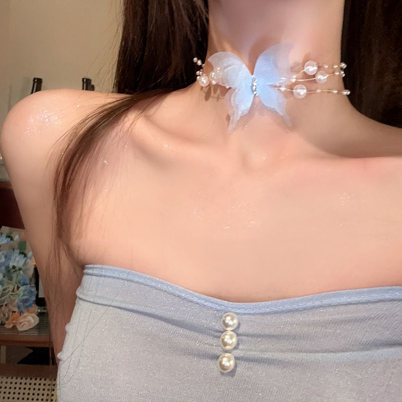 Collar De Perlas De Mariposa