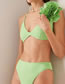 Fashion Green Polyester Solid Color Flower Deep V Split Swimsuit