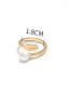 Fashion Gold Metal Pearl Leaf Open Ring