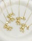 Fashion A Bronze Zirconium 26 Letter Love Bear Pendant Necklace