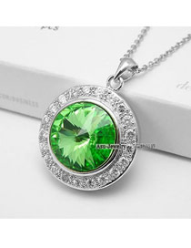 2013 Green Simple Round Design Crystal Crystal Necklaces