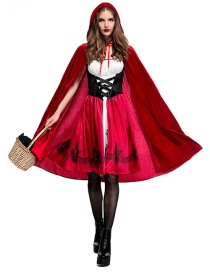 Cosplay Disfraz De Caperucita Roja(Vestido+chal)
