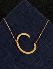 Fashion Gold Color C Letter Shape Decorated Necklace