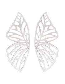 Fashion Silver Color Hollow Out Deisgn Butterfly Shape Earrings