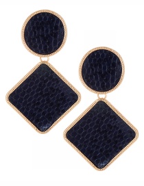 Fashion Navy Blue Geometric Shape Decorated Earrings