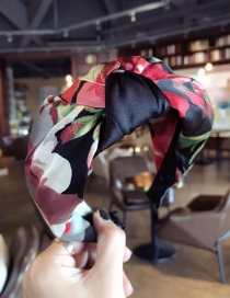Fashion Black Flower Pattern Decorated Hair Hoop