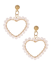 Alloy Love Pearl Stud Earrings