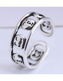 Smiley Face Expression Hollow Wide Open Ring