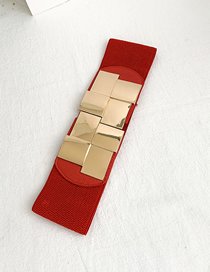 Fashion Red Alloy Geometry Elastic Belt