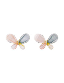 Fashion Four Petal Flower Artificial Crystal Flower Alloy Earrings