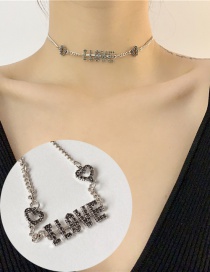Love Chain Collar De Cadena Hueca Con Diamantes
