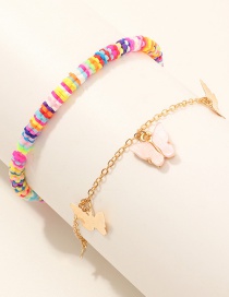 Fashion Color Mixing Soft Ceramic Butterfly Resin Five-pointed Star Anklet