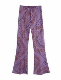 Pantalones Acampanados Geométricos Con Estampado Floral