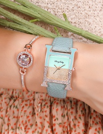 Reloj De Cuarzo Con Correa De Diamantes De Imitación Con Costura Rectangular En Color