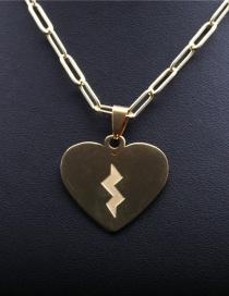 Collar Chapado En Oro De Titanio Y Acero Love Heart Lightning Cobre