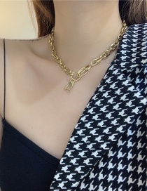 Collar De Cadena Gruesa Con Colgante De Cremallera Chapado En Oro De 14 Quilates De Acero Titanio