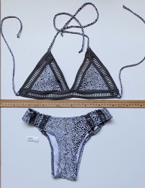 Fashion Gray Split Print Tether Swimsuit
