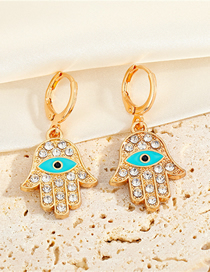 Fashion Earrings Alloy Diamond-studded Palm Eyes And Earrings