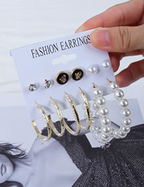 Fashion 14# Geometric Pearl Thread Butterfly Star Moon Irregular Earring Set
