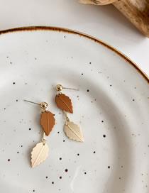 Fashion Gold Contrasting Maple Leaf Earrings
