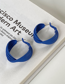 Fashion Blue Alloy Geometric Twisted Earrings