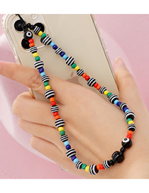 Fashion Color Color Beads Striped Beads Beaded Mobile Phone Strap