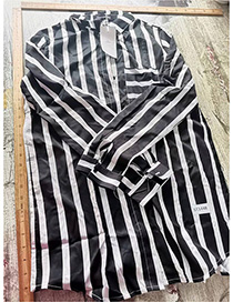 Fashion Black Stripes Striped Buttoned Shirt