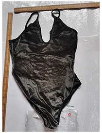 Fashion Black M Velvet Sling Bodysuit
