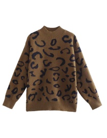 Suéter De Punto Con Estampado De Leopardo