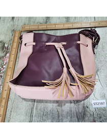 Fashion Pink Pu Large Capacity Beam Slim Bag