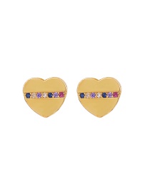 Fashion Golden Diamond Heart Earrings
