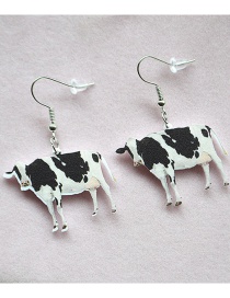 Fashion Black Cow Simulation Animal Cow Earrings